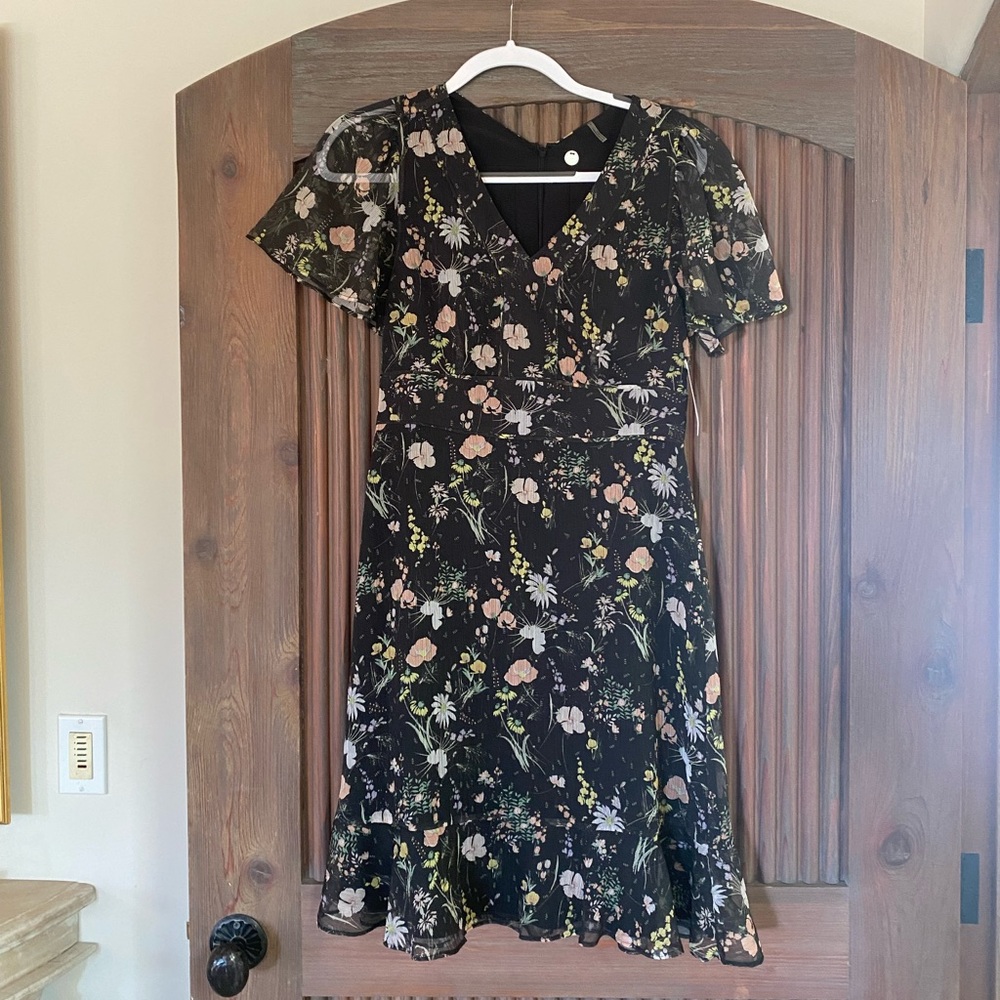 Margaret O’Leary black floral dress